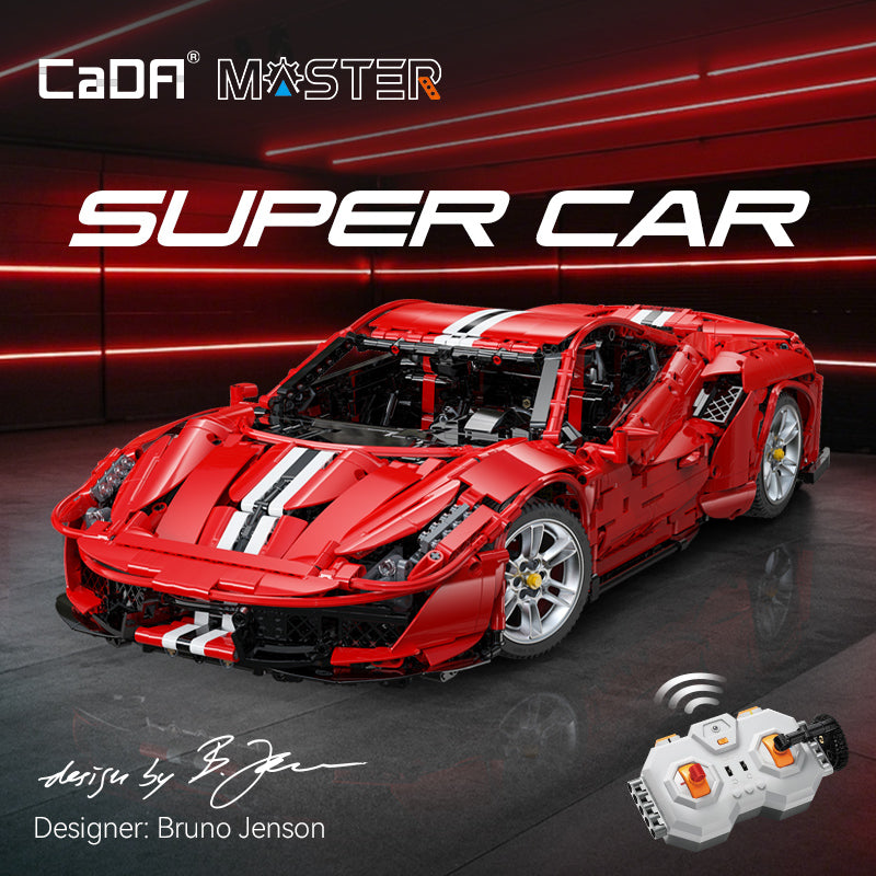 Brick CaDA Master 1:8 Italian Red Super Car C61042W & C61043W CaDA Doublee_CaDA