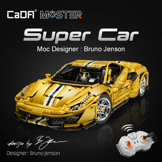 Brick Cada Master 1:8 Italian Yellow Supercar C61057W Doublee_CaDA Doublee_CaDA