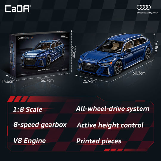 CaDA Master Audi RS6 Avant 1:8 Scale Building Blocks C61515W
