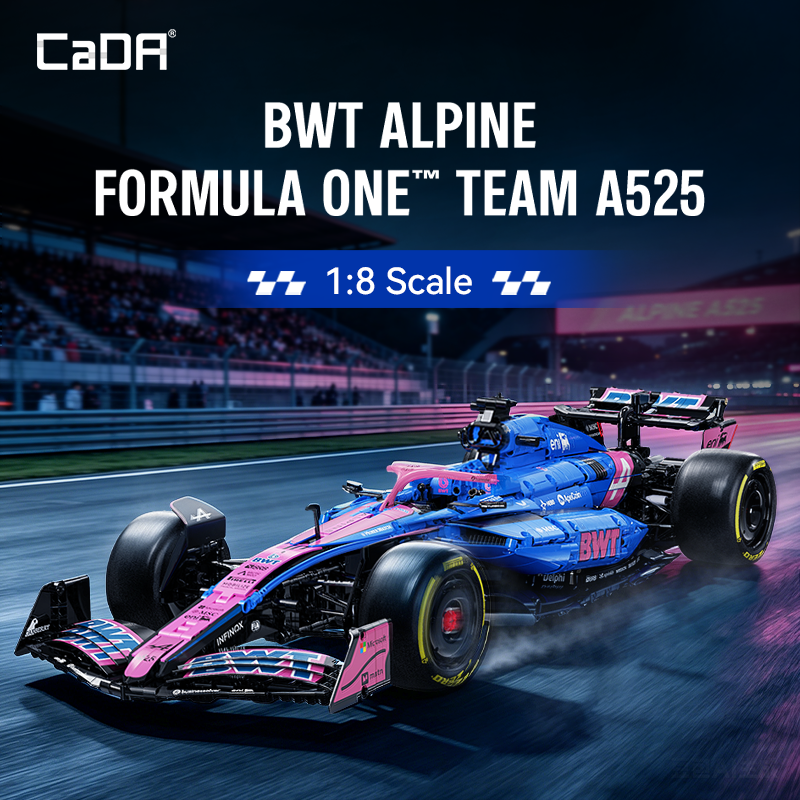 Brick Cada 1:8 Scale Alpine A525 Formula 1 Car Building Kit 2173PCS C64012W CaDA Doublee_CaDA