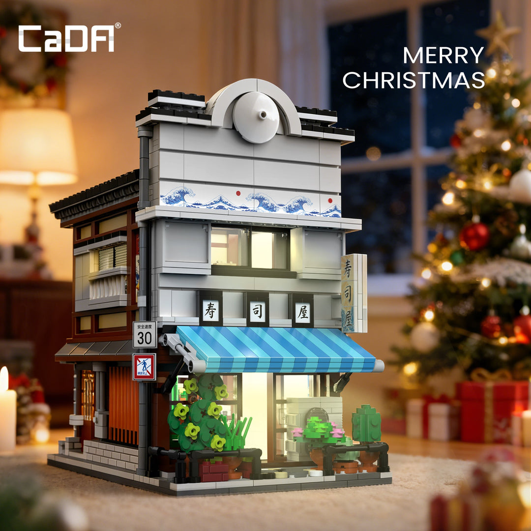 Brick CaDA Buildings Japanese Storefront Series Sushi Shop C66018W Doublee_CaDA Doublee_CaDA