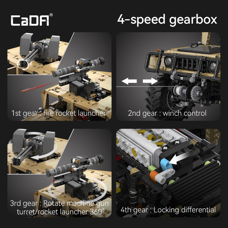 Brick HUMVEE Vehicle C61036W CaDA Doublee_CaDA