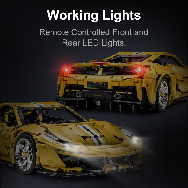 Brick Cada Master 1:8 Italian Yellow Supercar C61057W Doublee_CaDA Doublee_CaDA