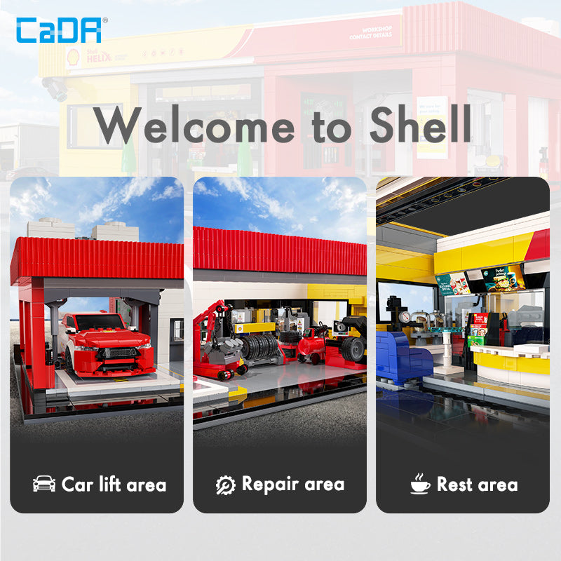 CaDA Bricks Shell Service Station C66025W