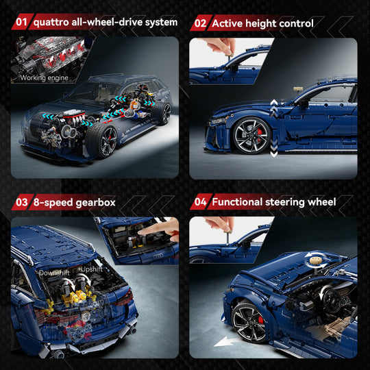 CaDA Master Audi RS6 Avant 1:8 Scale Building Blocks C61515W