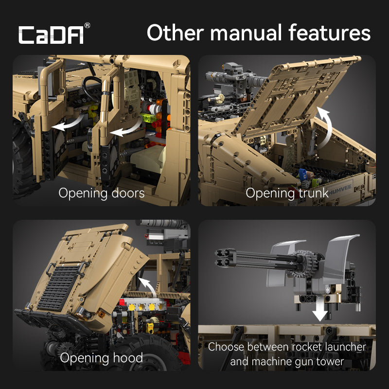 Brick HUMVEE Vehicle C61036W CaDA Doublee_CaDA
