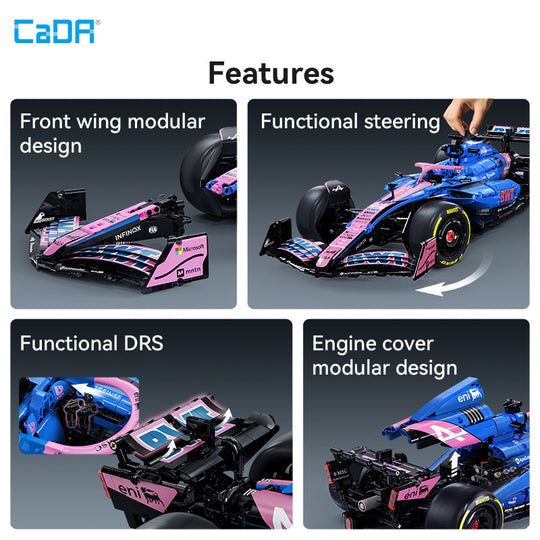 Brick Cada 1:8 Scale Alpine A525 Formula 1 Car Building Kit 2173PCS C64012W CaDA Doublee_CaDA
