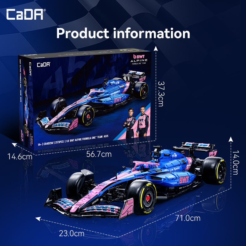 Brick Cada 1:8 Scale Alpine A525 Formula 1 Car Building Kit 2173PCS C64012W CaDA Doublee_CaDA