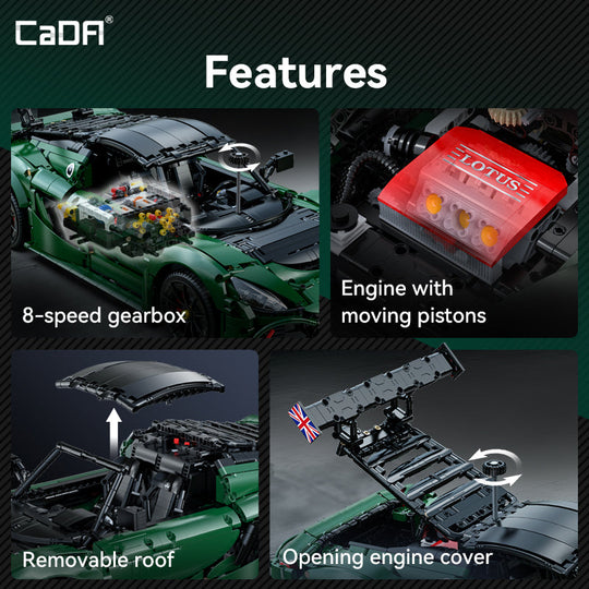 Brick CaDA 1:8 Lotus Cars Exige Cup 430 1:8 Technic C61511W CaDA Doublee_CaDA